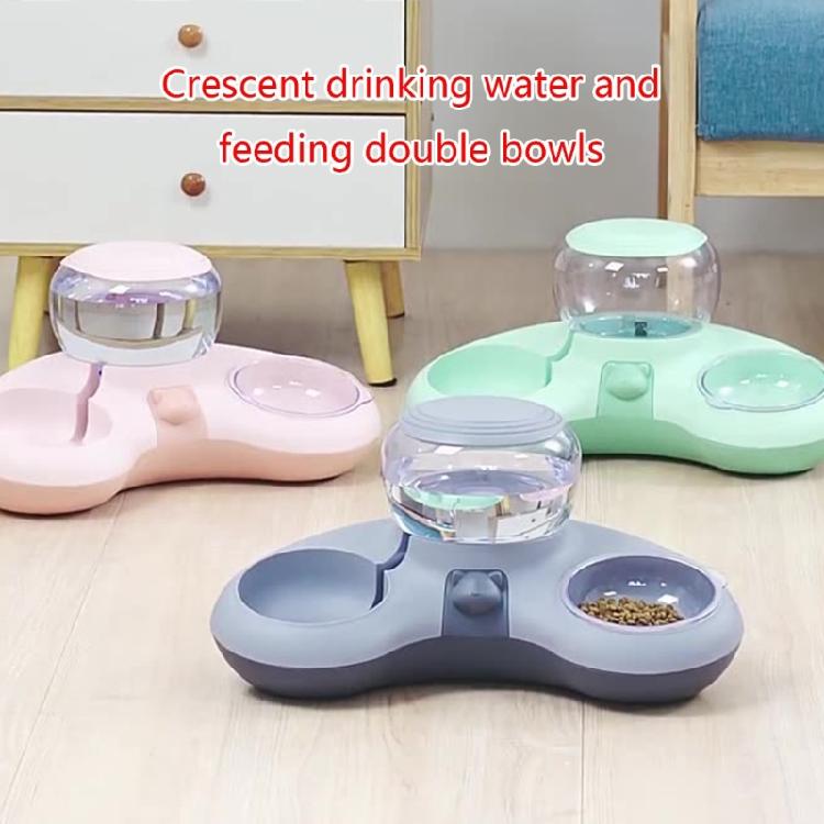 Double Pet Bowl Automatic Water Dispenser Washable Bowl Non-slip Dogs Eat Bowl