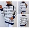 Women's Autumn and Winter Top Knitwear Half Turtleneck Christmas Pattern Snowflake Sweater Top for Women