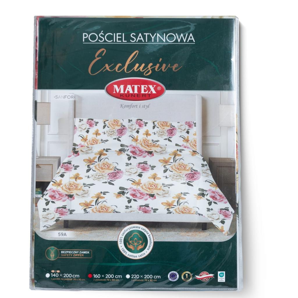 Satin bedding set 220x200 exclusive colorful flowers spring