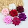 Ethnic Velvet Rose U-shaped Hairpin - Medium Size