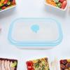 600ml Rectangular Portable Food Grade Silicone Folding Lunch Box Food Container (Yellow)