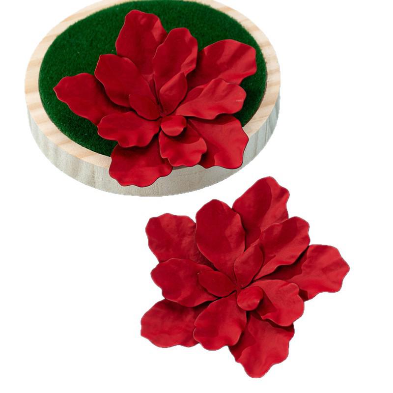 Trendy Pleated Petal Flower Stud Earrings – Bold and Stylish for Women
