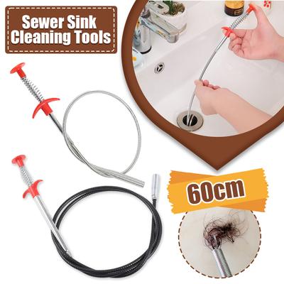 60cm Sewer Pipe Un Blocker Bathroom Hair Sewer Sink Cleaning Tools Snake Spring Pipe Drain Clog Dredge Tool Kitchen Accessories