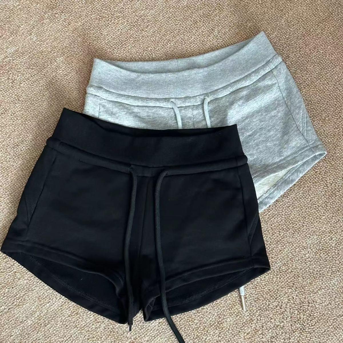 Women s Low Waist Spicy Girl Summer Sports Hot Pants with Drawstring 2XL 128-140 lbs