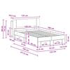 Bed Frame with Storage Space Smoked Oak 120 x 190 cm