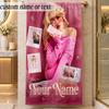 Beach TowelSabrina Carpenter Custom Name Text Personalized Soft Towel for Beach Pool Indoor Home Decor Gift