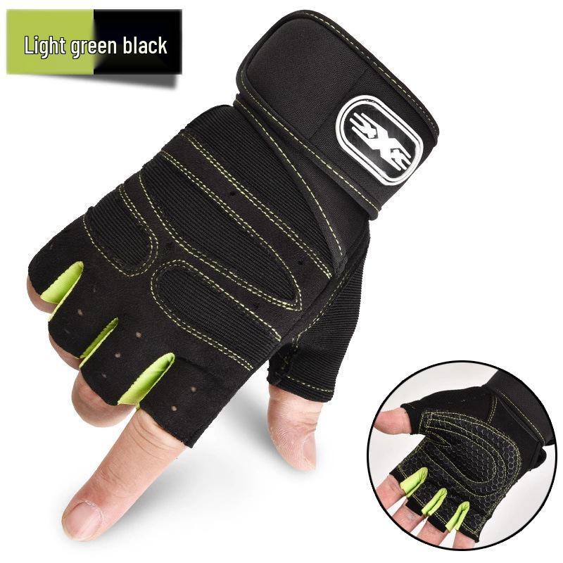 Breathable Half-Finger Weightlifting Gloves with Wrist Support for Men & Women - Non-Slip Fitness Pull-up Gear