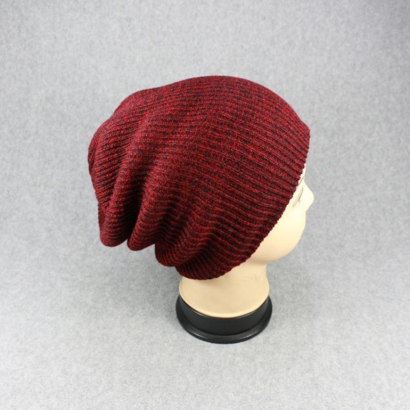 Korean Style Striped Knit Hat Warm Beanie Hat Unisex