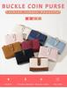 Korean Style Women's Short Wallet with Color Block, Multiple Card Slots, Money Clip, Zipper Coin Purse