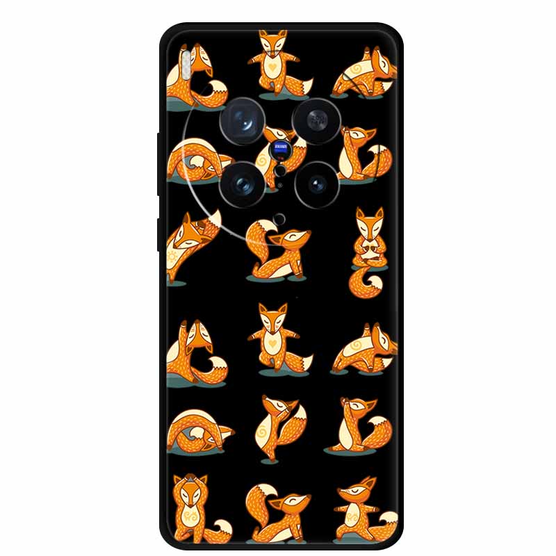 Black Silicone Case For Vivo X300 Pro 2025 Case Cartoon Cat Soft Back Cover For Vivo X300 5G Phone Case X 300 Pro Coque Funda