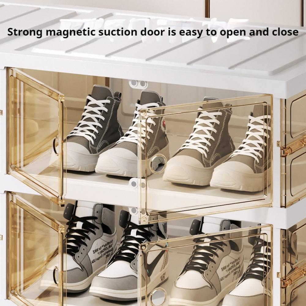 Przenośny Stojak na Buty Składany Wielowarstwowy Duży Szafka na Buty Przezroczysta Plastikowa Szafka na Buty z Pokrywami Łatwy Montaż