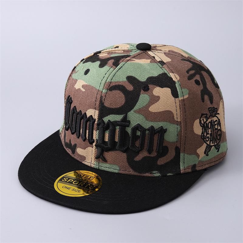 hot-selling European and American Compton baseball caps Korean version of personalized hip-hop flat-brimmed camouflage hats Factory spot batch