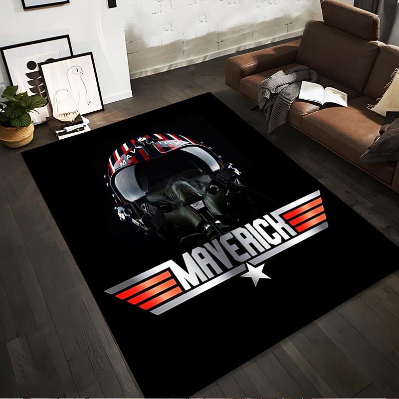 

Black Maverick Helmet Design Rug with Red and White Accents Decor Suitable for use as an anti-slip for living room bedroom sofas 40x60cm( 15x23in )