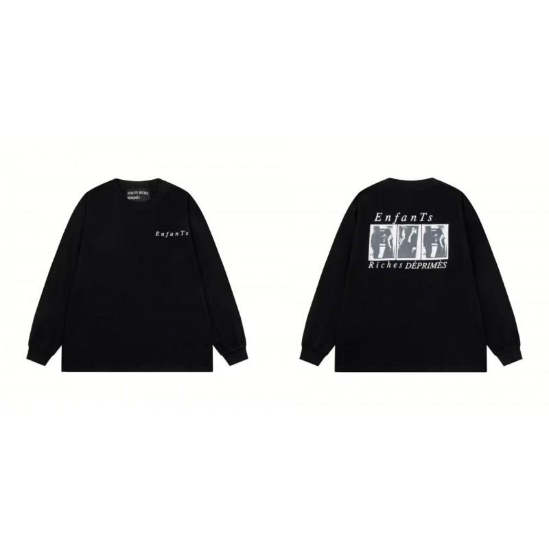Washed Vintage Distressed Cotton Long Sleeve Tee Oversized Streetwear Style Men Casual Daily Wear