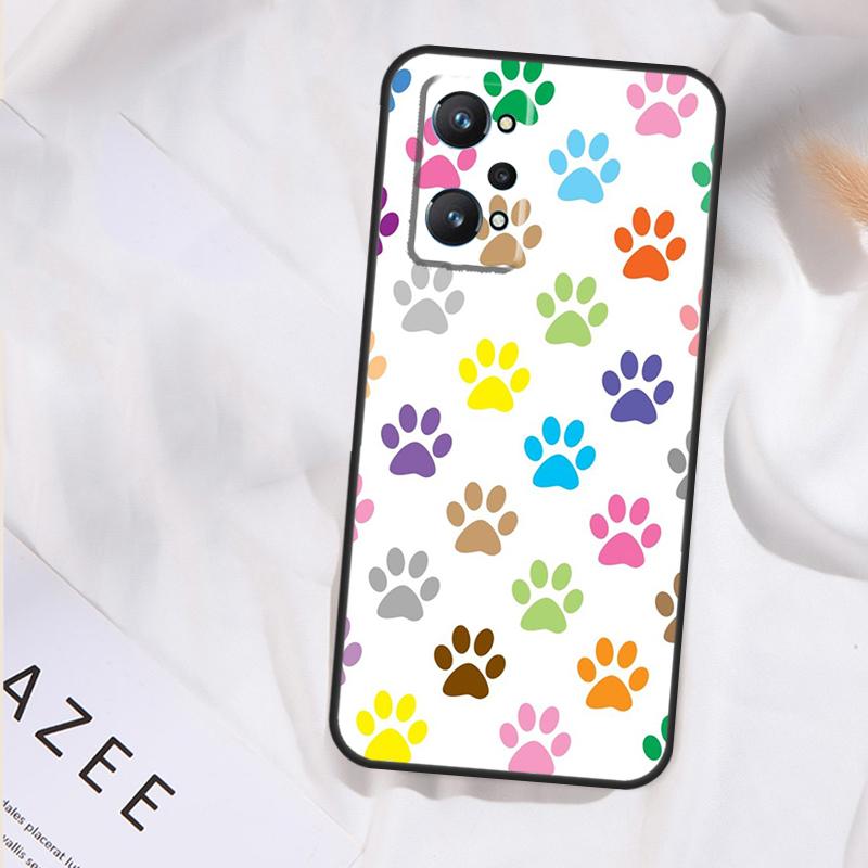 Cat Dog Paws Case For Realme 14 13 12 11 15 Pro Plus GT6 GT7 Pro C55 C51 C35 C33 C61 C65 C67 C63 C71 C75