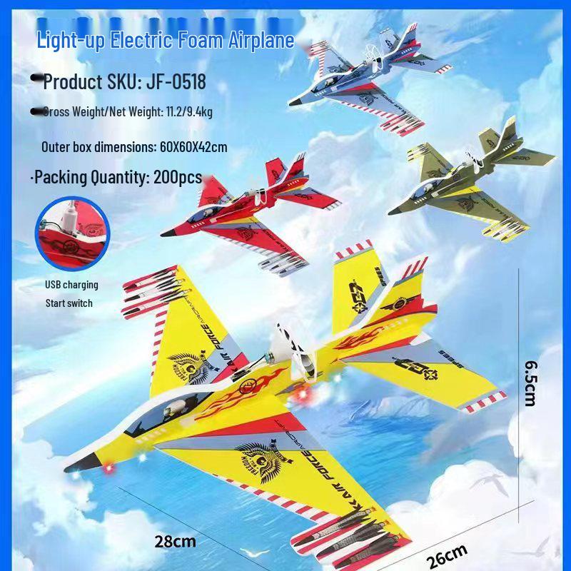 Electric USB-Charged Shockproof Foam Glider Airplane