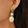 European and American stainless steel large pendant earrings, retro acrylic fashion earrings, small fish stone high-end jewelry