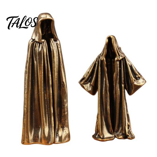 Figurina Bronzo Retrò Fantasma Senza Volto Vintage Figurina Ottone, Statua Misteriosa in Metallo, Piccolo Ornamento Creativo per Arredamento Casa Gotica Scaffale da Tavolo Scrivania