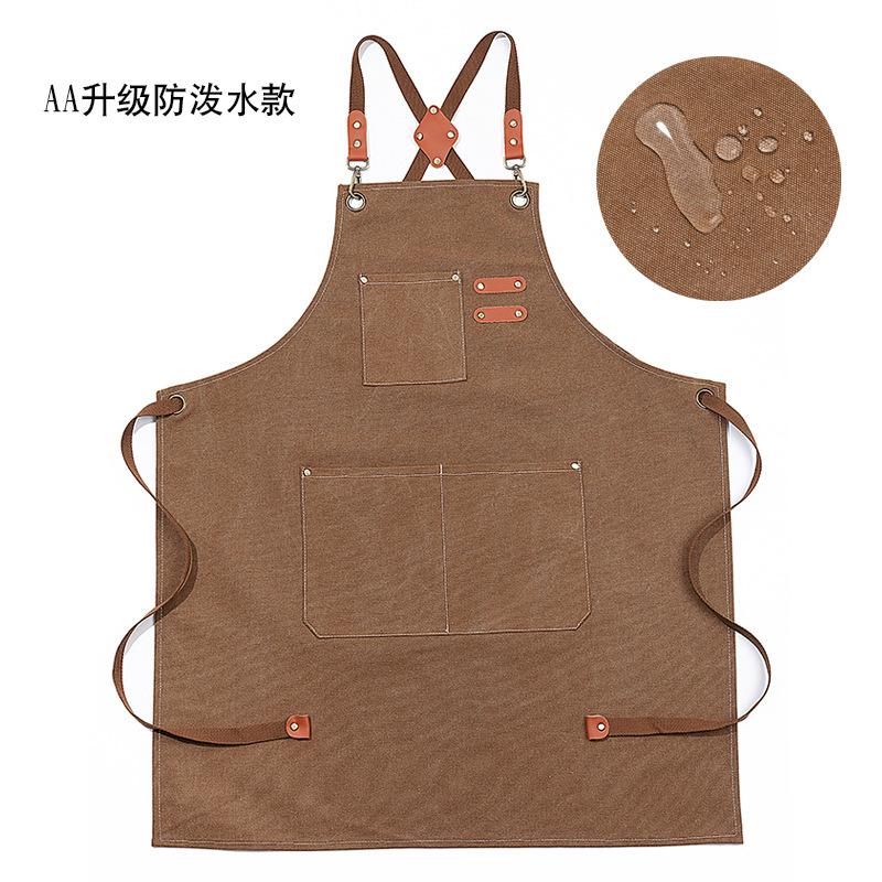 Thick canvas apron for nail salons, barbecue restaurants, home catering, kitchen work uniforms