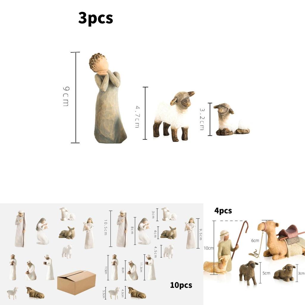 Resin Scene Set With Star And Manger For Christmas Gift Collection