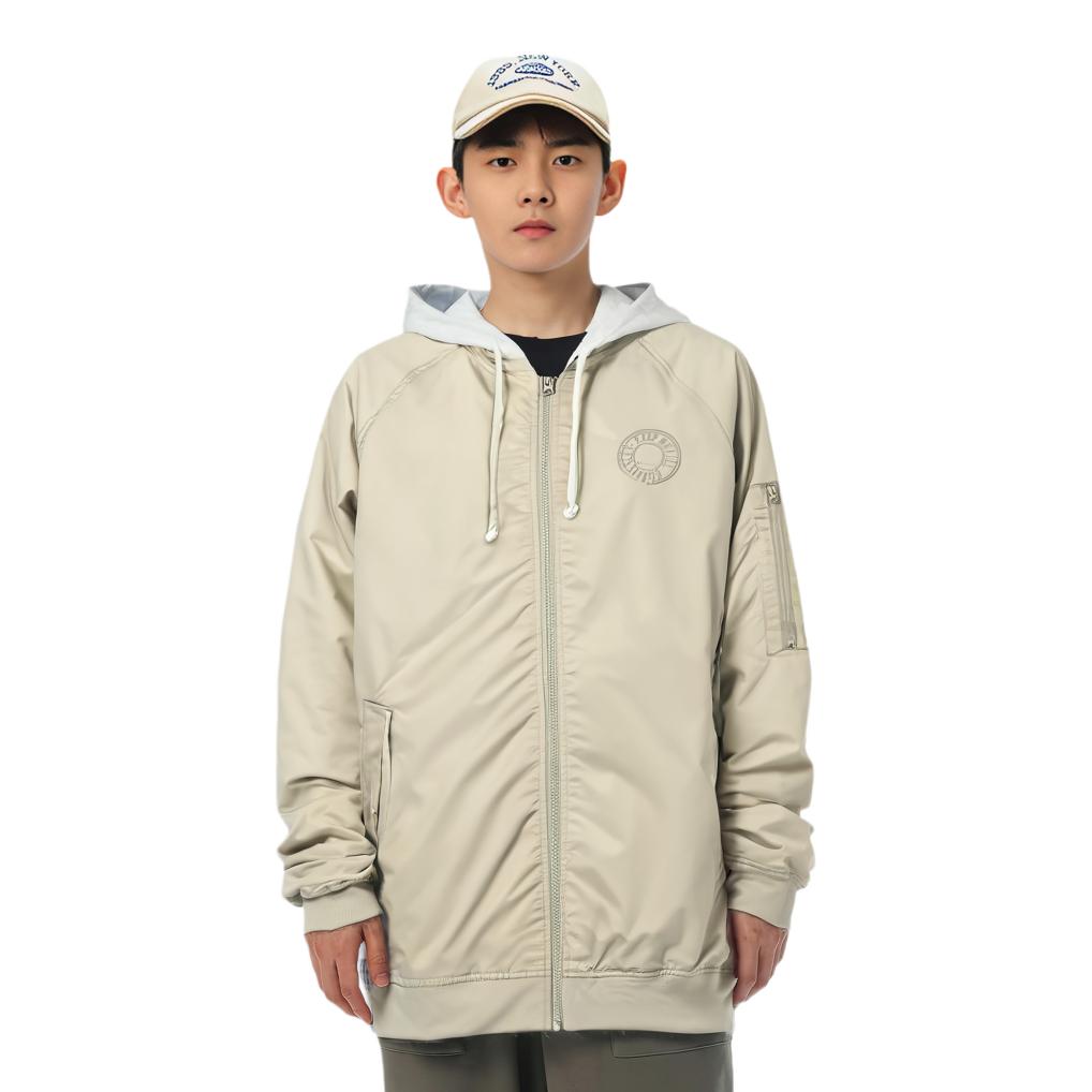 Anta Comfortable Casual Simple Loose Hooded Jacket Men Jackets Nude-Khaki 952438603-2