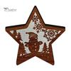 Atmospheric Room Lighting 3D Wooden LED Christmas Night Light, Hollow Carved Tabletop Decor Table Lamp with Warm Glow, Festive Holiday Home And Office