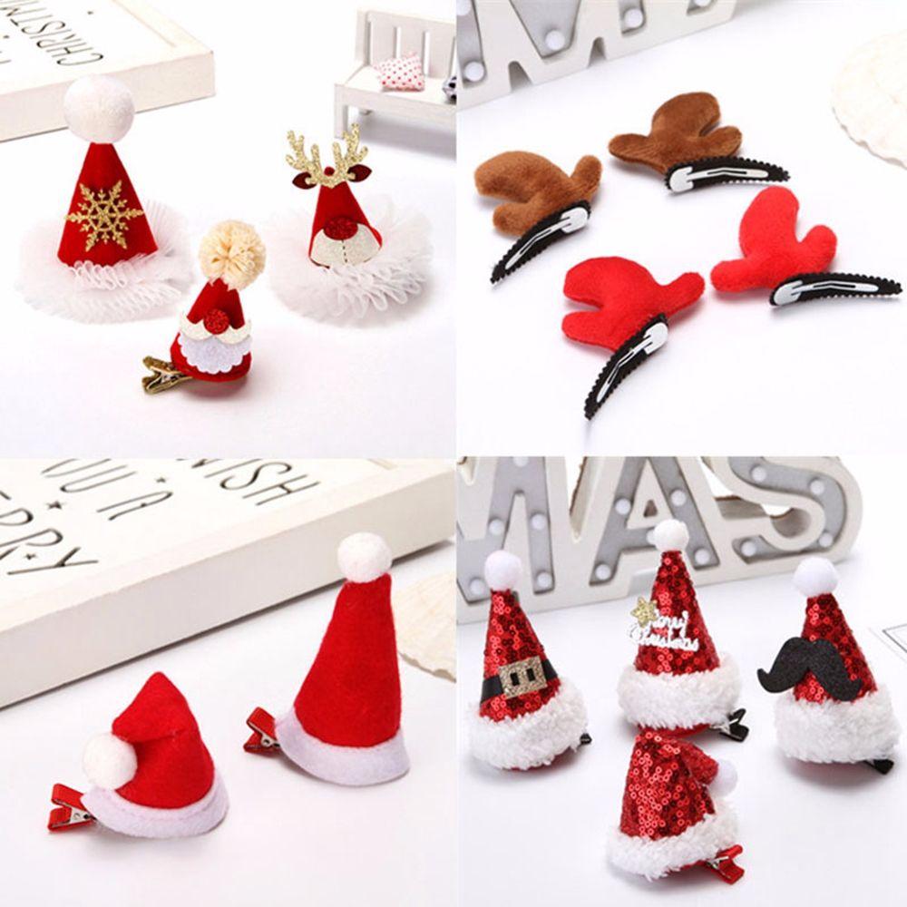 Cloth Zinc Zinc Alloy Christmas Hair Clip Korean Style Headwear Kids Hair Accessories Christmas Hat Hairpin