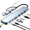 8-in-1 Docking Station: Compatible with Apple Laptops, USB Hub, Network Port, Card Reader, and Type-C Expansion.