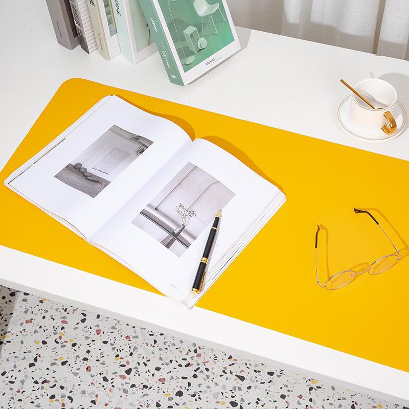 Two-Color Large Waterproof Leather Desk and Mouse Pad for Students and Computers