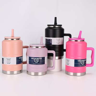 1 Stück Edelstahl-Isolierbecher, 1500 ml großer handgehaltener Gallonen-Wasserkanister, Begleiter für Fitness und Sport