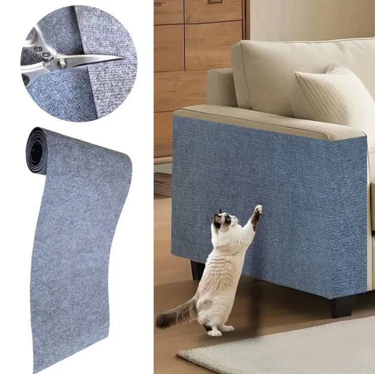 Sofa Protector Cat Scratch Mat Self Adhesive Vertical Wall Mounted Cut To Size Reusable Scratching Pad For Living Room Cat
