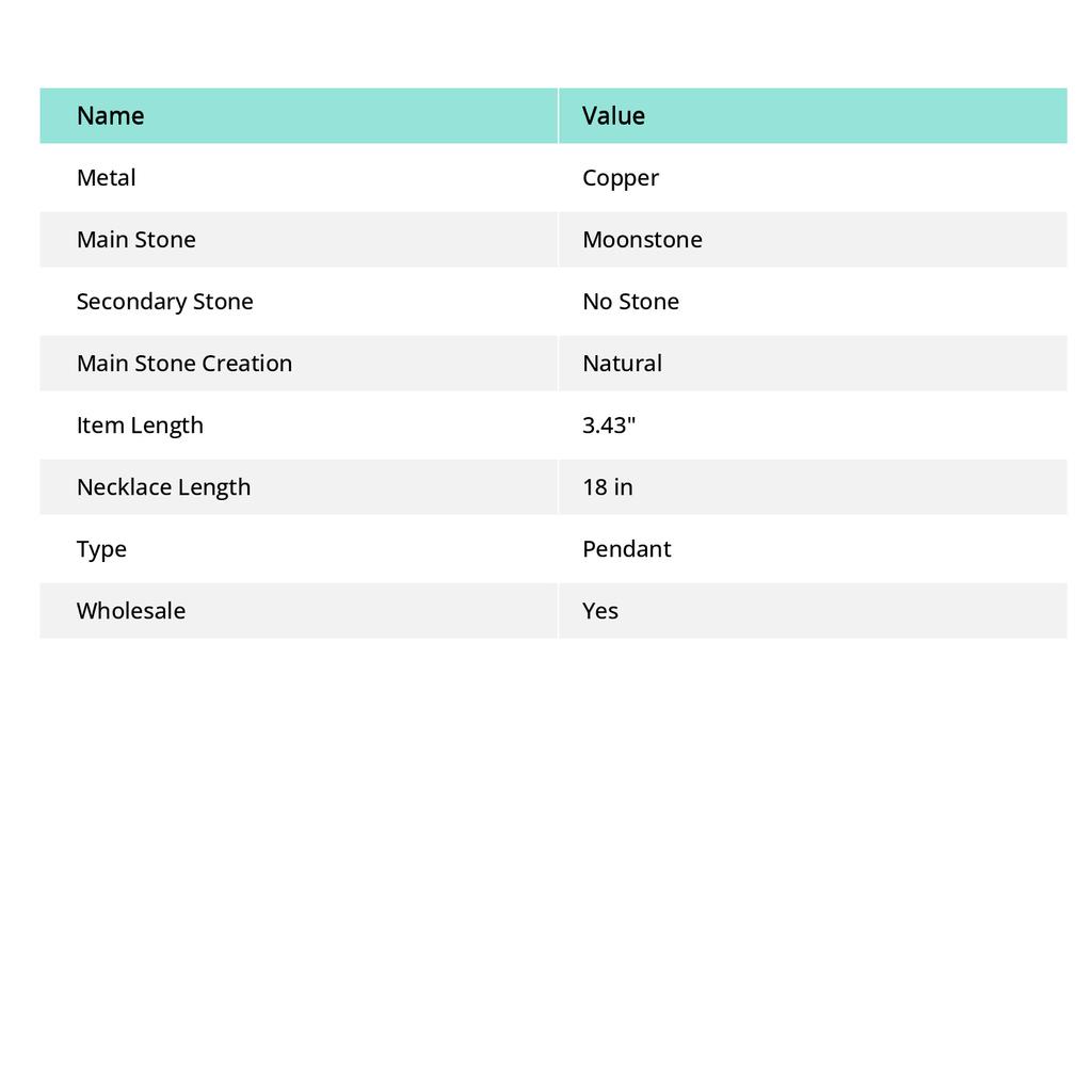 Natural Rainbow Moonstone Gemstone Copper Wire Wrap Gift Pendant 3.43" J8q71