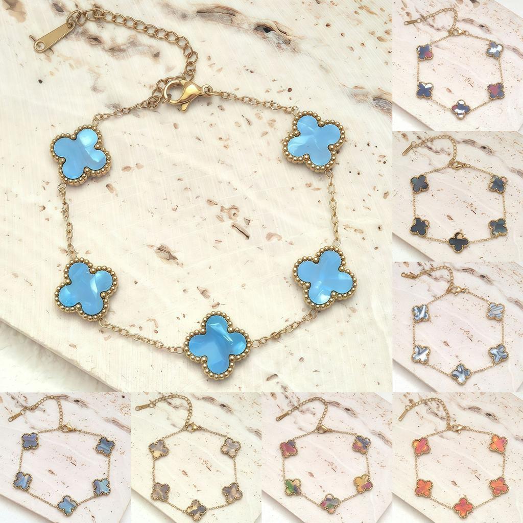 Titanium Steel New Color Four-leaf Clover Bracelet Lucky High-end Ladies Bracelet