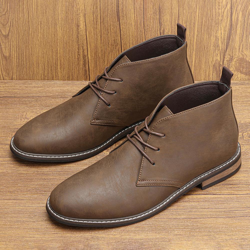 Retro Übergröße Desert Boots Herren Stiefeletten Marke Bequeme Lederstiefel für Herren