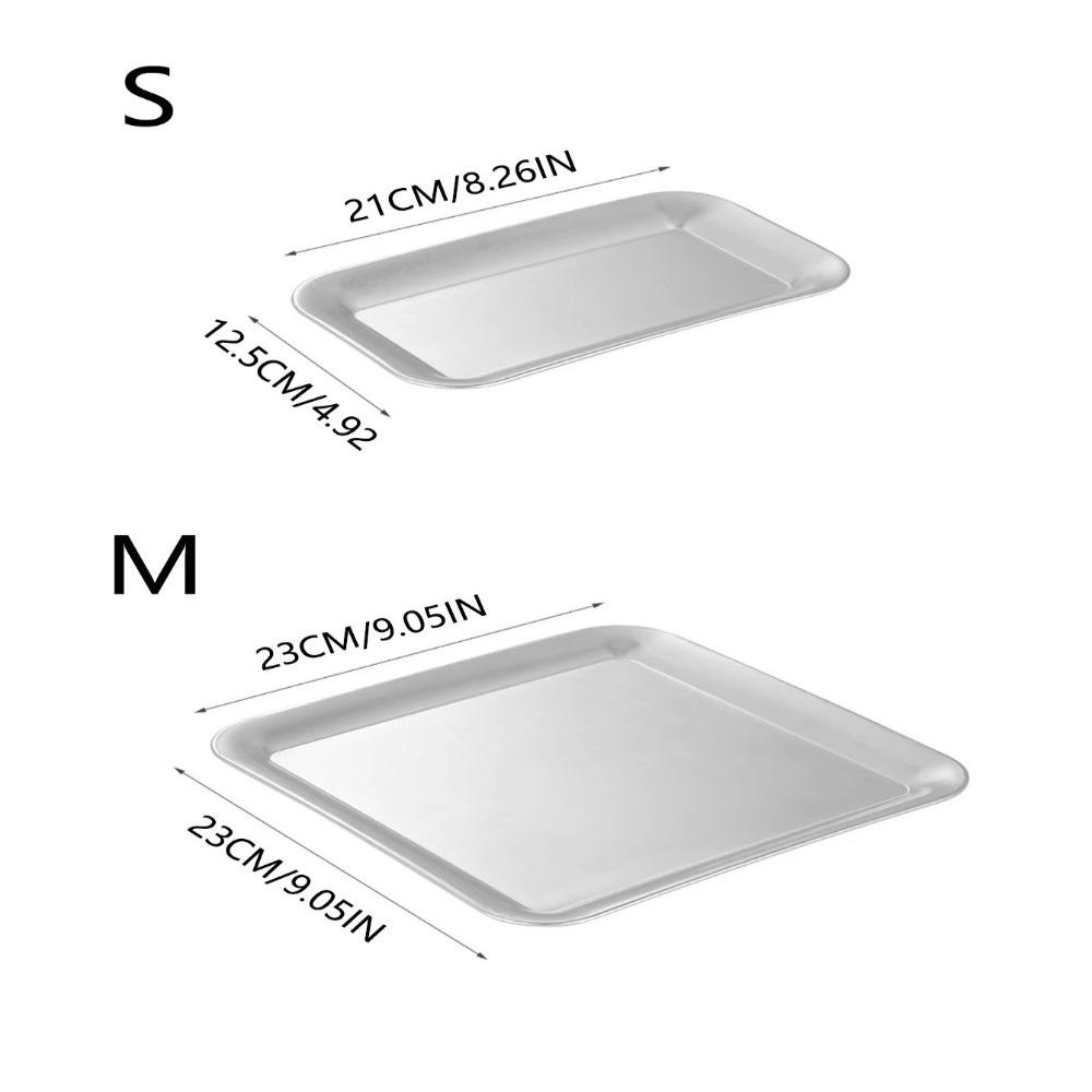 Luxury Square Serving Tray Stainless Steel Thicken Coffee Tray Serving Platters Cafe Restaurant