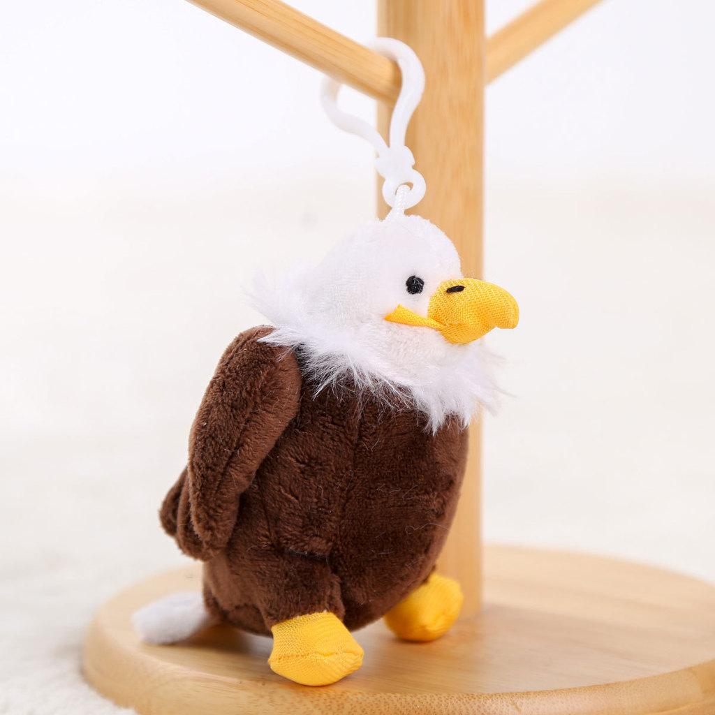 

Плюшевый попугай брелок из короткого плюша для подарка и украшения сумки WhiteEagleBrown