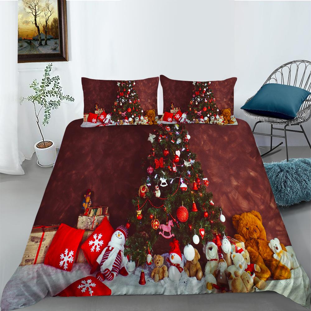Рождественский комплект пододеяльников Twin Full Queen King Size 3D-принт снеговик — фото 6