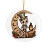 Decorative Wall Hangings Halloween Ghost Hanging Ornament, Double Side 2D Acrylic Black Cat Bat Skull Indoor Outdoor Decorations Pendant for