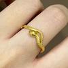 Xiaohongshu Zodiac Snake Ring - Women's Twisted Sand Gold Design for New Year 