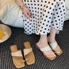Summer new French niche going out sandals high value toe cool 2025 vacation retro woven slippers women