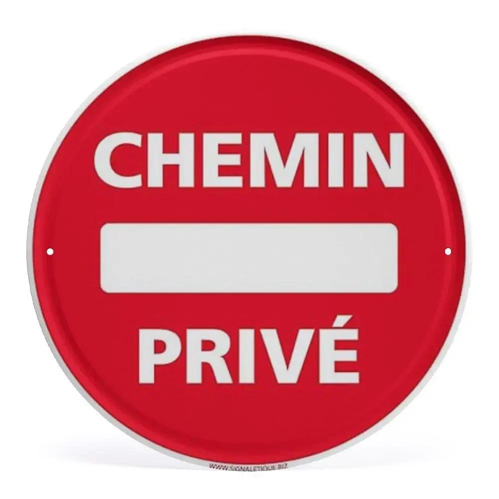 Round Metal Sign No Trespassing Aluminum Sign Private Road Warning Video Surveillance Wall Poster Plate Rigid Safety Sign for Ya
