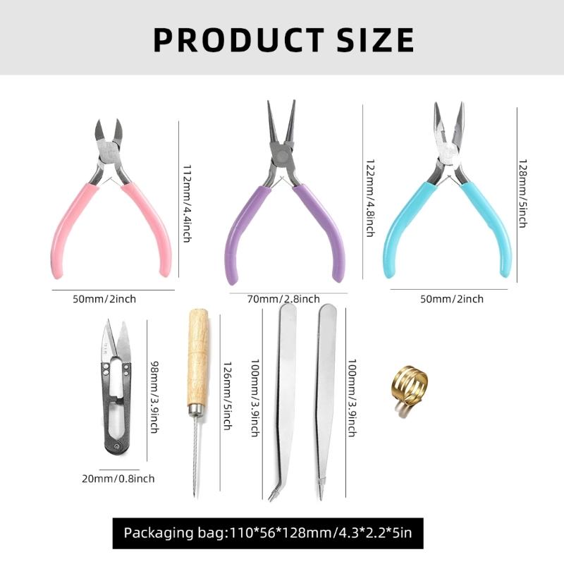 8Pcs Jewelry Needle Nose Pliers Side Cutter Jewellery Pliers Wire Cutter Round Nose Pliers Set Jewellery Making Tool