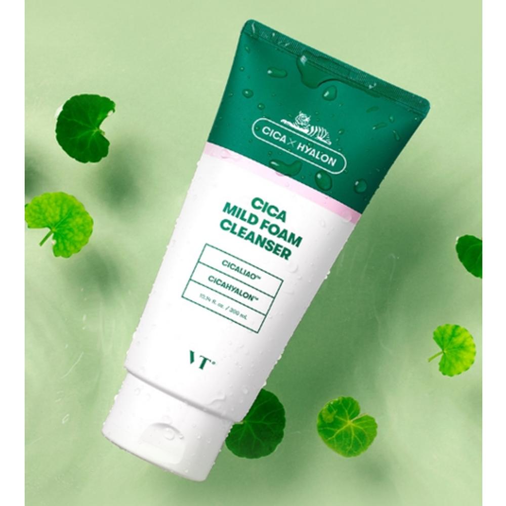 VT Cica Mild Foam Cleanser 300ml – Skonsam Rengöring, Lugnande Vård, Koreansk