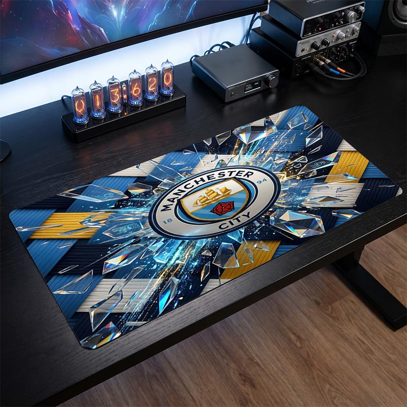 Tappetino per Mouse Grande Stampato Manchester City, Tappetino Morbido in Gomma Antiscivolo per Scrivania da Gioco per Ufficio Laptop Computer Decorazione