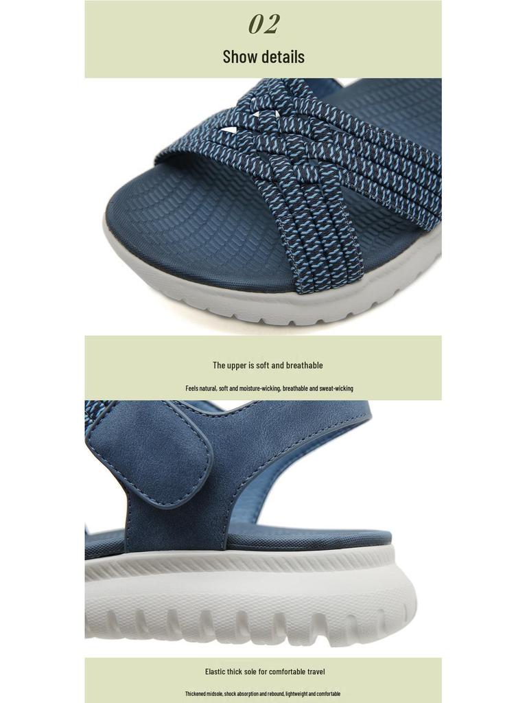 2025 Summer Women's Lightweight Sporty Sandals with Comfortable Elastic Band, Plus Size Available