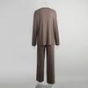 European & American Women's Knit Pajama Set: 2025 Autumn/Winter Loose Round Neck Long Sleeve Top & Pants
