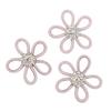 3Pcs Shoe Brooch Cute Colours 6cm Rhineston Wide Flower Shape Clothing Brooch for Shoes Bag Wedding DressPink Mesh