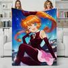 Anime S-Saint Tail Throw Flannel Blanket Perfect for Sofa Office Bed Travel Sleep Read Relax Camping four season use