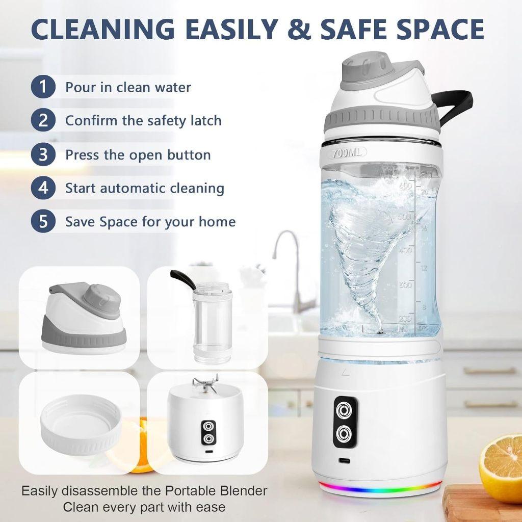 700ML Electric Juicer Small Travel Portable Juice Blender Large Capacity USB Rechargeable Mini Juice Cup