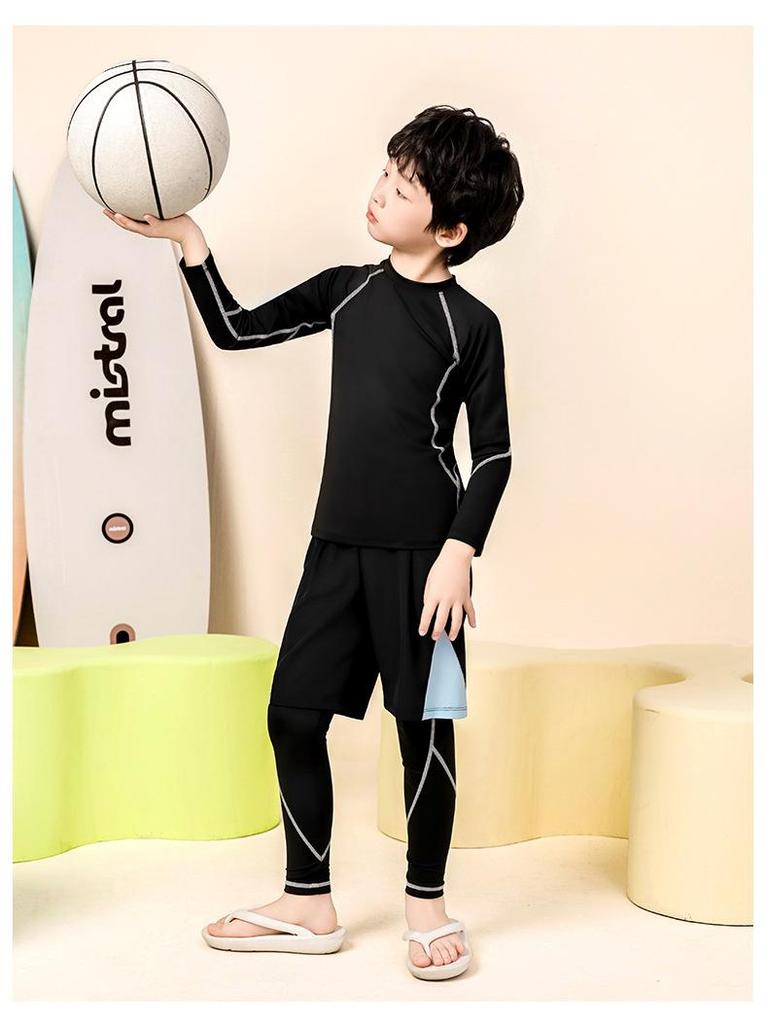Set sport de băieți cu uscare rapidă, din două piese: Baschet, Fotbal, Strat de bază pentru fitness pentru alergare